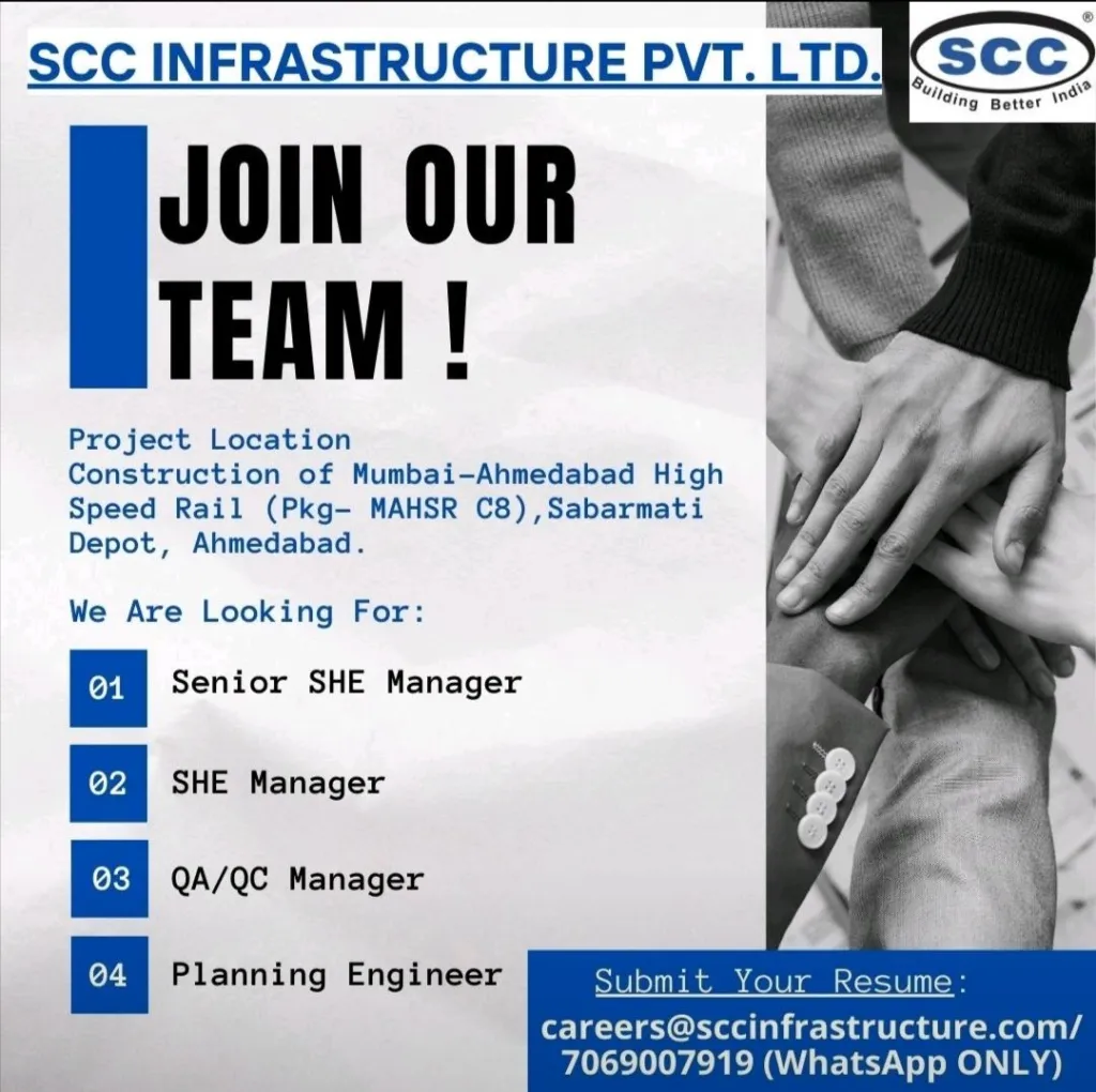 SSC Infrastructure Pvt Ltd Hiring Civil| Safety Engineer