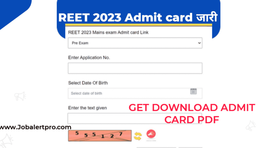 REET 2023 mains admit card download